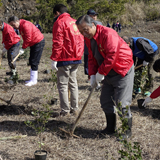 緑の少年団と共に植樹祭