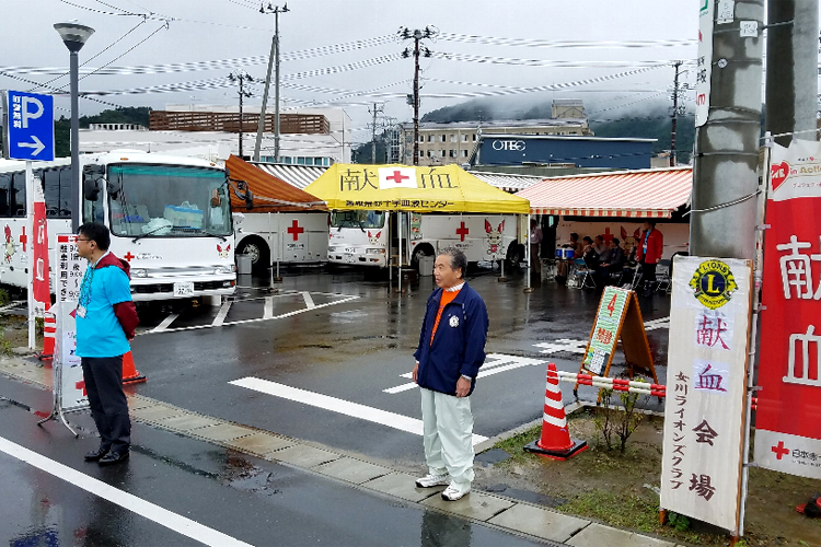 おながわ秋刀魚収穫祭での献血活動