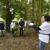 ドングリを育苗し、土地の 生態系にかなう森づくりを