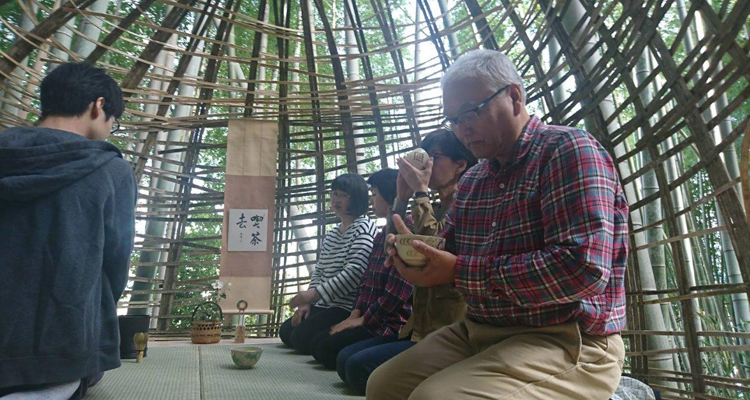 玉ねぎ竹茶室完成！　 お茶会セレモニー