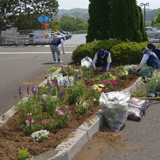 てんかんセンターの花壇整備に汗!!