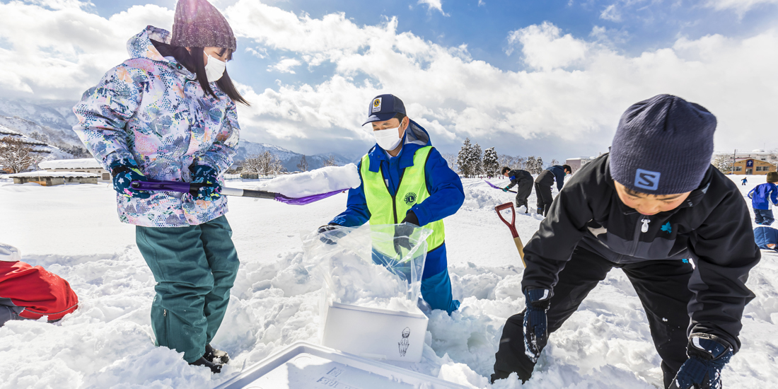 雪国の子から南国の子へ純白の贈り物