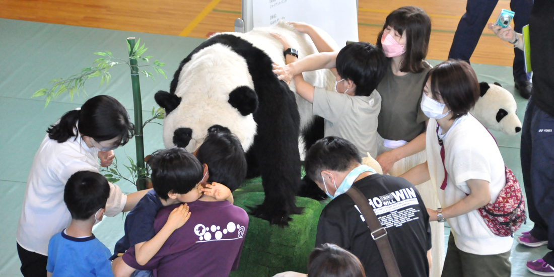 視覚支援学校にパンダがやってきた